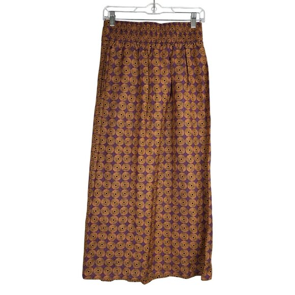 Corey Lynn Calter Women's XS Purple & Orange Floral Elastic/Button Maxi Skirt - Picture 7 of 15